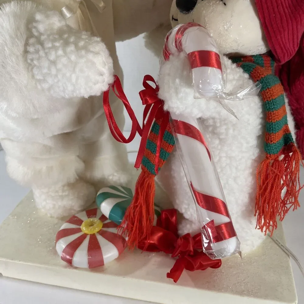 Santa’s Best Holiday Animation Girl And Bear With Candy Cane (1996)Tested/Works